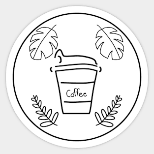 Transparent coffee and leaf Sticker